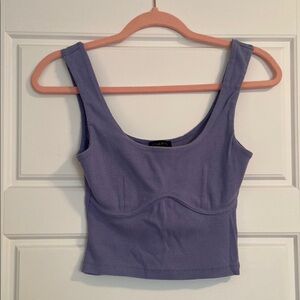 Dynamite Blue Fitted Crop Tank Top